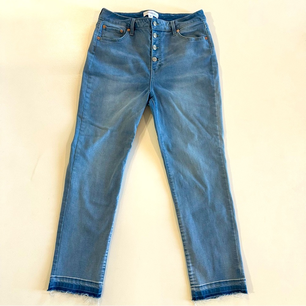 Pop Sugar Denim High Rise Button Fly Skinny Jeans Light Wash Women’s Size 12